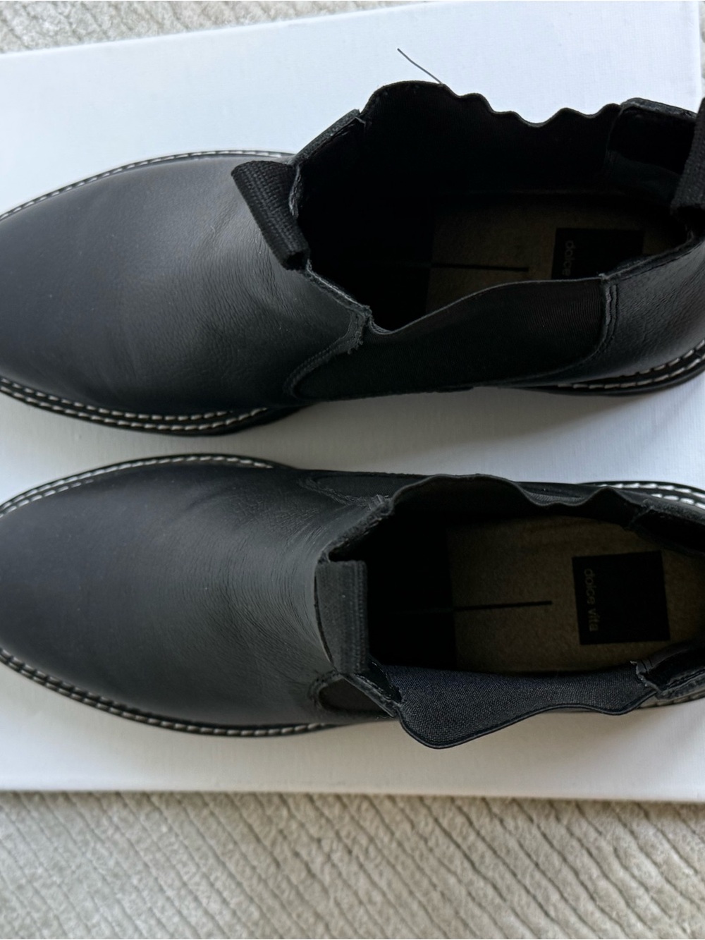Dolce Vita Black Leather Chelsea Ankle Boots
